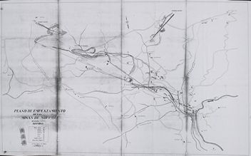 Hi ha l’emplaçament de les Mines de la conca minera i dels diferents plans inclinats i aeris