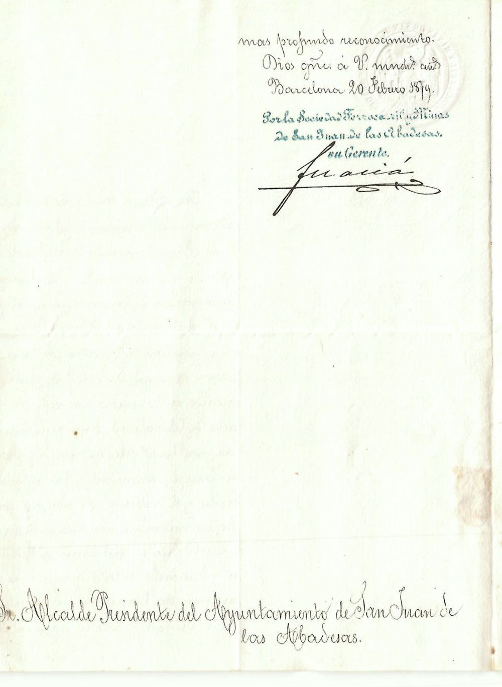 Carta de Fèlix Macià Bonaplata