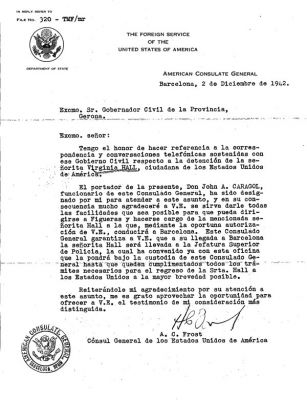 La detenció de Virginia Hall, espía estadounidenca de la II Guerra Mundial a l'estació de Sant Joan de les Abadesses