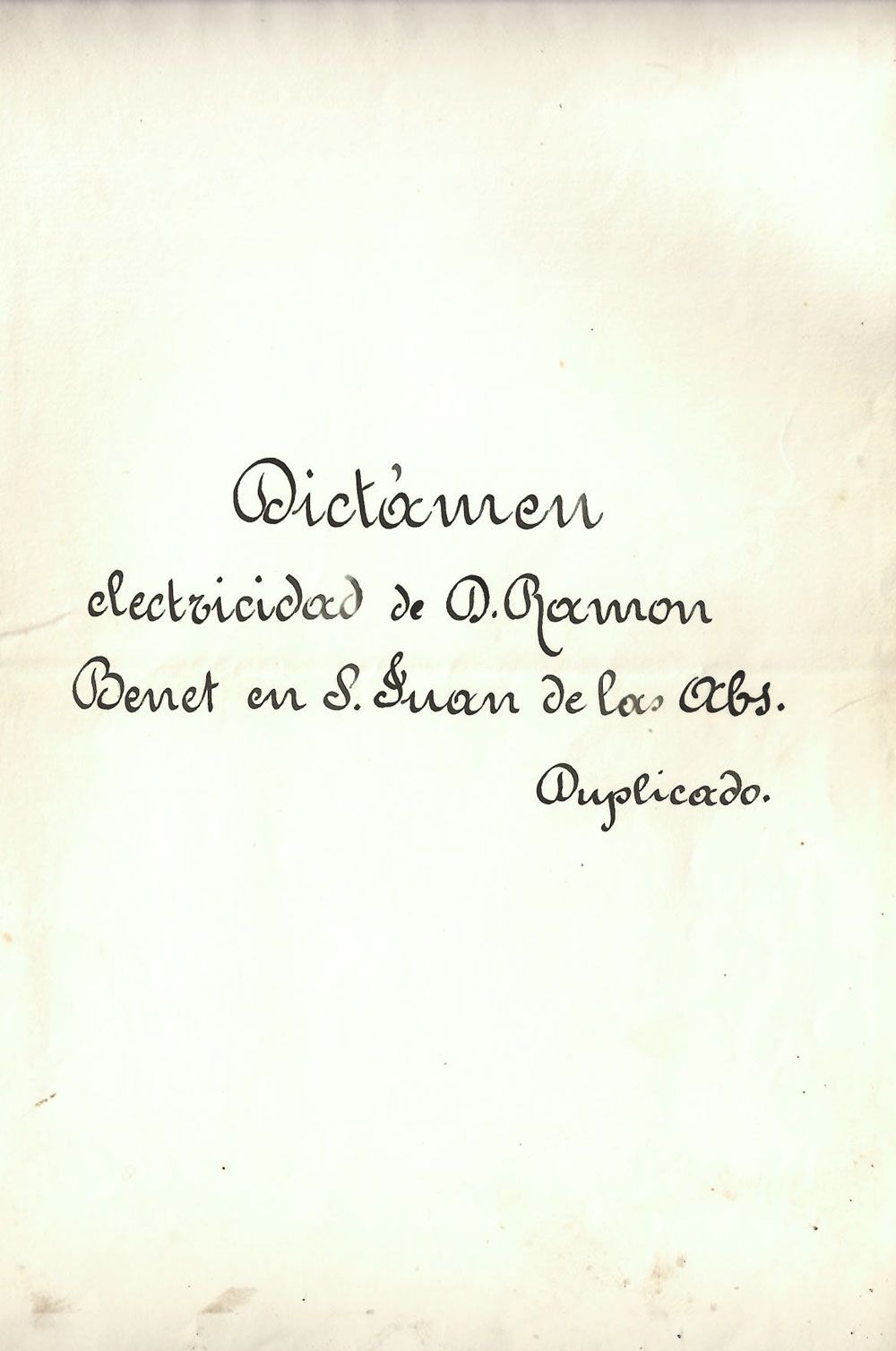 Memòria electricitat Ramon Benet